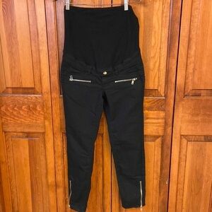 Mama by H&M Black Jeans Full Belly Panel w/Silver Zipper @ Hems Size 6 EUC